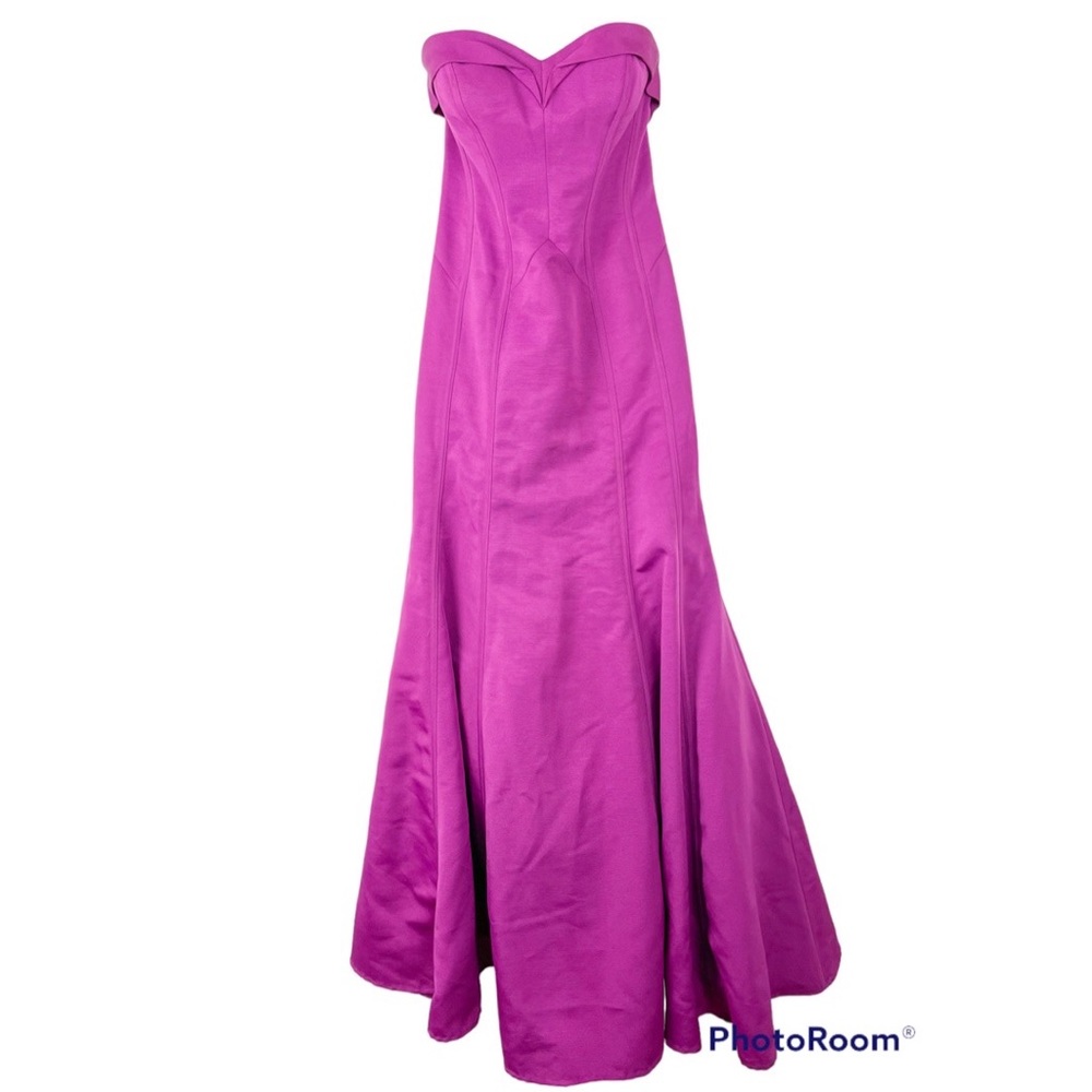TRULY ZAC POSEN Strapless Gown Dress prom Mermaid Magenta Pink Purple Women’s 6